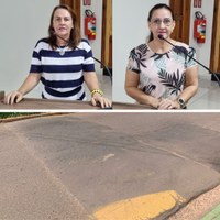 Vereadoras Maria Isabel e Geane pedem nova pintura nos quebra-molas da cidade de Nova Guarita 